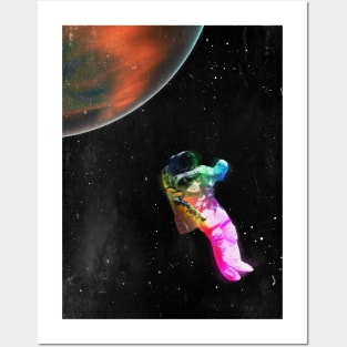 Colourful Astronaut in Space Posters and Art